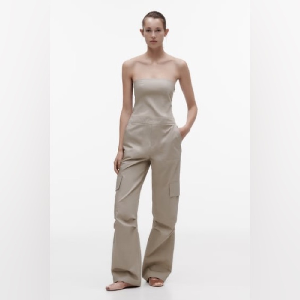 Zara Long Cargo  Jumpsuit Sz M
